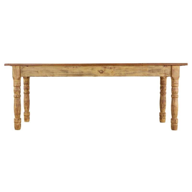 American Pine Barnwood Painted Farmhouse Dining Table