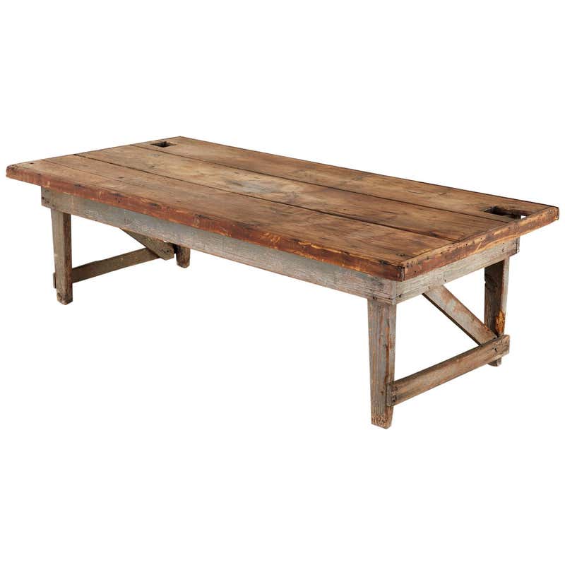 American Pine Primitive Work Table or Coffee Table