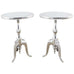 Pair of Polished Metal Round Pedestal Drink Tables