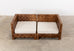 Billy Baldwin Style Two Part Cane Basketweave Parsons Sofa Settee