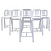Set of Six Emeco Navy Counter Stools in Brushed Aluminum