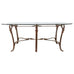 Adnet Hermes Style Faux Leather Iron Strap Cocktail Table