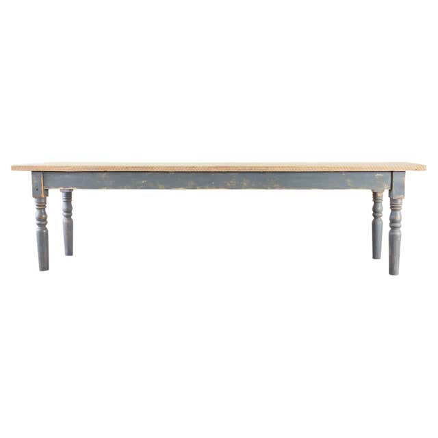 Country American Painted Pine Farmhouse Harvest Dining Table