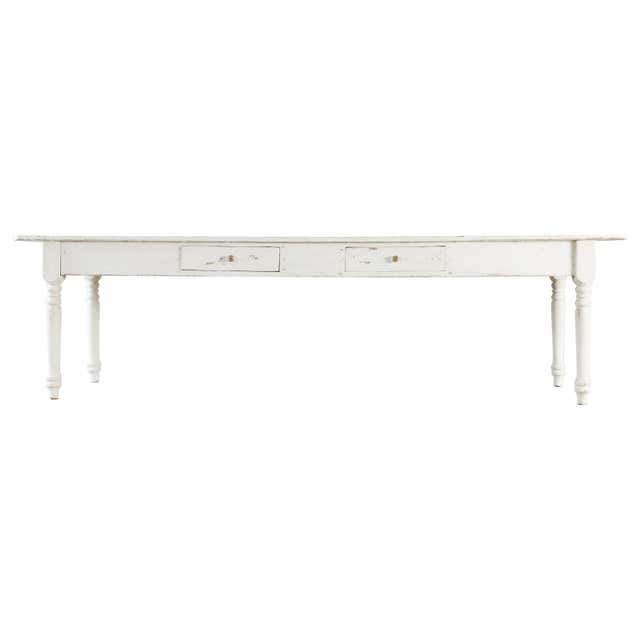 Country English Painted Pine Farmhouse Harvest Table or Console
