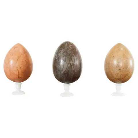 Set of Three Large Italian Marble Eggs