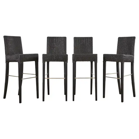 Set of Four Janus Et Cie Edward Lloyd Loom Woven Bartstools