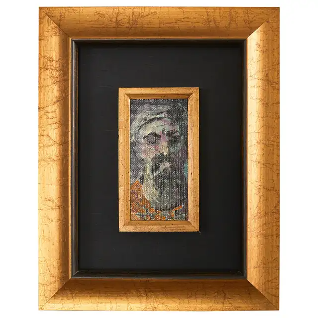 Pascal Cucaro Midcentury Painting of a Bearded Man