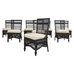 Set of Eight Bar Harbor Style Rattan Wicker Dining Chairs