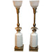 Hollywood Regency Lenox Porcelain and Brass Stiffel Lamps