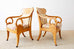 Set of Twelve Baker Regency Style Burl Wood Klismos Armchairs