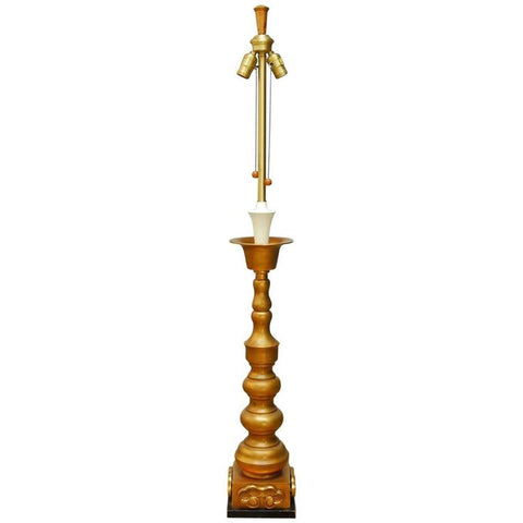 Large Giltwood Pagoda Style Table Lamp By Marbro