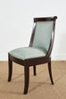 Set of Eight Modern Regency Style Hardwood Dining Chairs