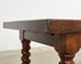 French Louis XIII Style Oak Barley Twist Trestle Dining Table
