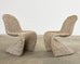 Set of Eight Woven Wicker Panton Style Cantilever Dining Chairs