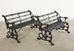 Pair of Coalbrookdale Serpent and Grape Pattern Iron Garden Benches