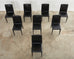Set of Eight Mario Bellini Style Italian Leather Dining Chairs by Frag
