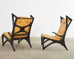 Pair of Italian Gio Ponti Style Ebonized Lounge Chairs