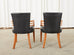 Set of Six Knoll Art Deco Style Leather Dining Armchairs