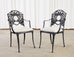 Set of Eight Art Nouveau Style Aluminum Garden Dining Armchairs