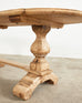 Country French Bleached Oak Farmhouse Dining Table with Round Ends