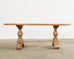 Country French Bleached Oak Farmhouse Dining Table with Round Ends