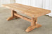 Country French Provincial Bleached Oak Farmhouse Trestle Dining Table
