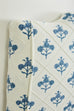 Full Size Blue and White Fabric Upholstered Headboard