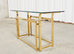 Milo Baughman Style Mid-Century Gold Brass and Glass Console