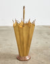 Mid-Century French Patinated Brass Formed Umbrella Stand