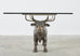 19th Century French Bronzed Iron Bull Dining Table