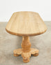 Country French Bleached Oak Oval Farmhouse Trestle Dining Table