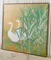 Japanese Meiji Two Panel Screen Geese and Reeds