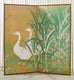 Japanese Meiji Two Panel Screen Geese and Reeds