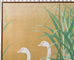 Japanese Meiji Two Panel Screen Geese and Reeds