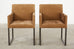 Set of Six Bronzed Steel Sled Style Dining Chairs