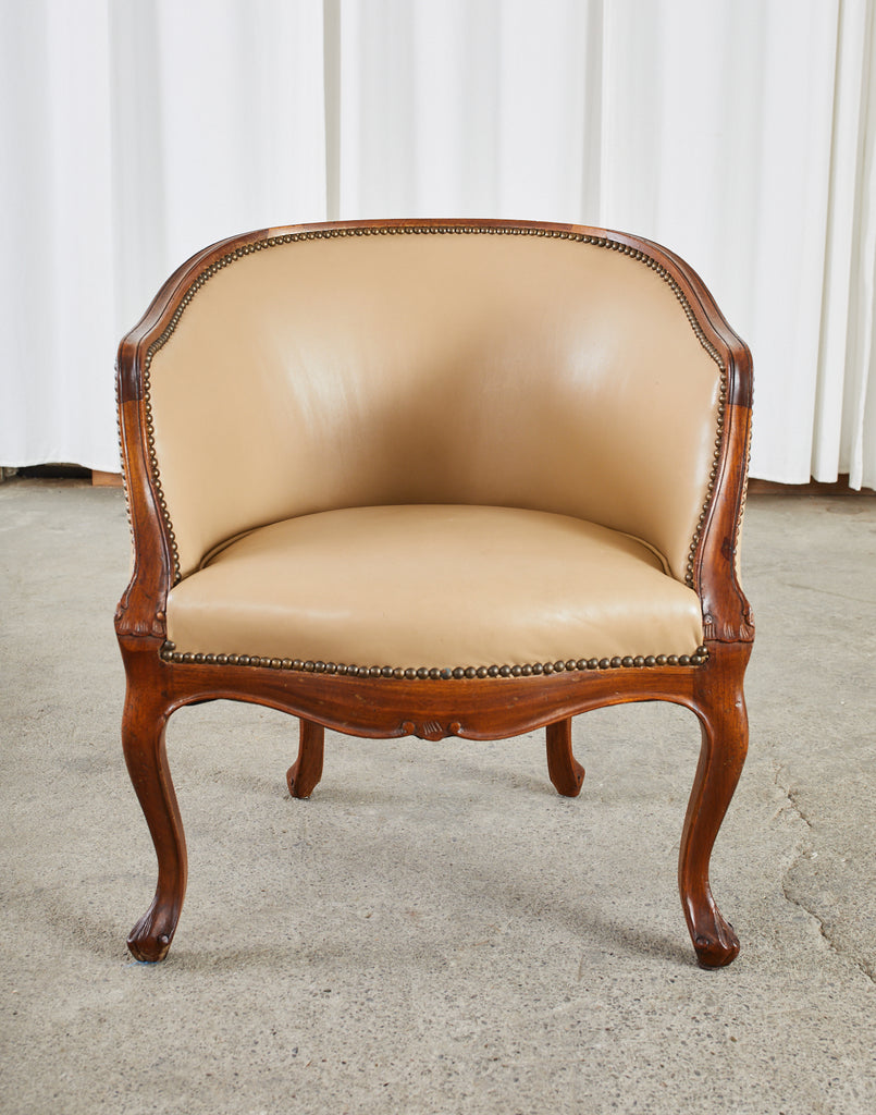 French louis xv style walnut bergere arm chair