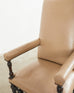 Louis XIII Style Walnut Leather Library Chair or Throne Chair