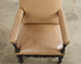 Louis XIII Style Walnut Leather Library Chair or Throne Chair