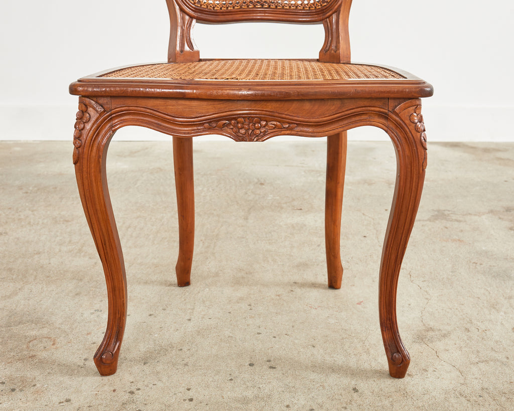 19th Century French Louis XV Cane Five-Leg Desk Armchair - Country