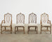 Set of Four McGuire Organic Modern Rattan Cathedral Dining Chairs