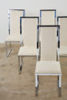 Set of Six Pierre Cardin Flat Bar Chrome Dining Chairs