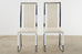 Set of Six Pierre Cardin Flat Bar Chrome Dining Chairs