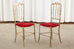 Set of Four Italian Brass Chiavari Dining Chairs