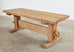 French Brutalist Bleached Oak Farmhouse Trestle Dining Table