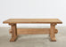 French Brutalist Bleached Oak Farmhouse Trestle Dining Table