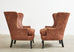 Pair of Christian Audigier Modern Faux Leather Wingback Chairs