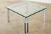 Milo Baughman Style Chrome and Glass Square Cocktail Table