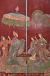 Chinese Twelve-Panel Red Lacquer Coromandel Screen of Xiwangmu