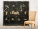 Chinese Export Four Panel Carved Soapstone Lacquered Screen