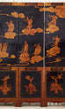 Mid-Century Chinese Export Four Panel Gilt Lacquered Coromandel Screen